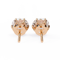 2 ct Round solitaire studs - Lotus setting