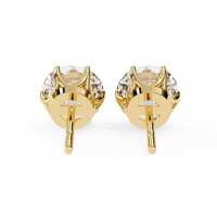 2 ct Round solitaire studs - Lotus setting