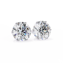 2 ct Round solitaire studs - Lotus setting