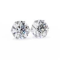 2 ct Round solitaire studs - Lotus setting