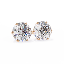 2 ct Round solitaire studs - Lotus setting