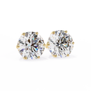 2 ct Round solitaire studs - Lotus setting