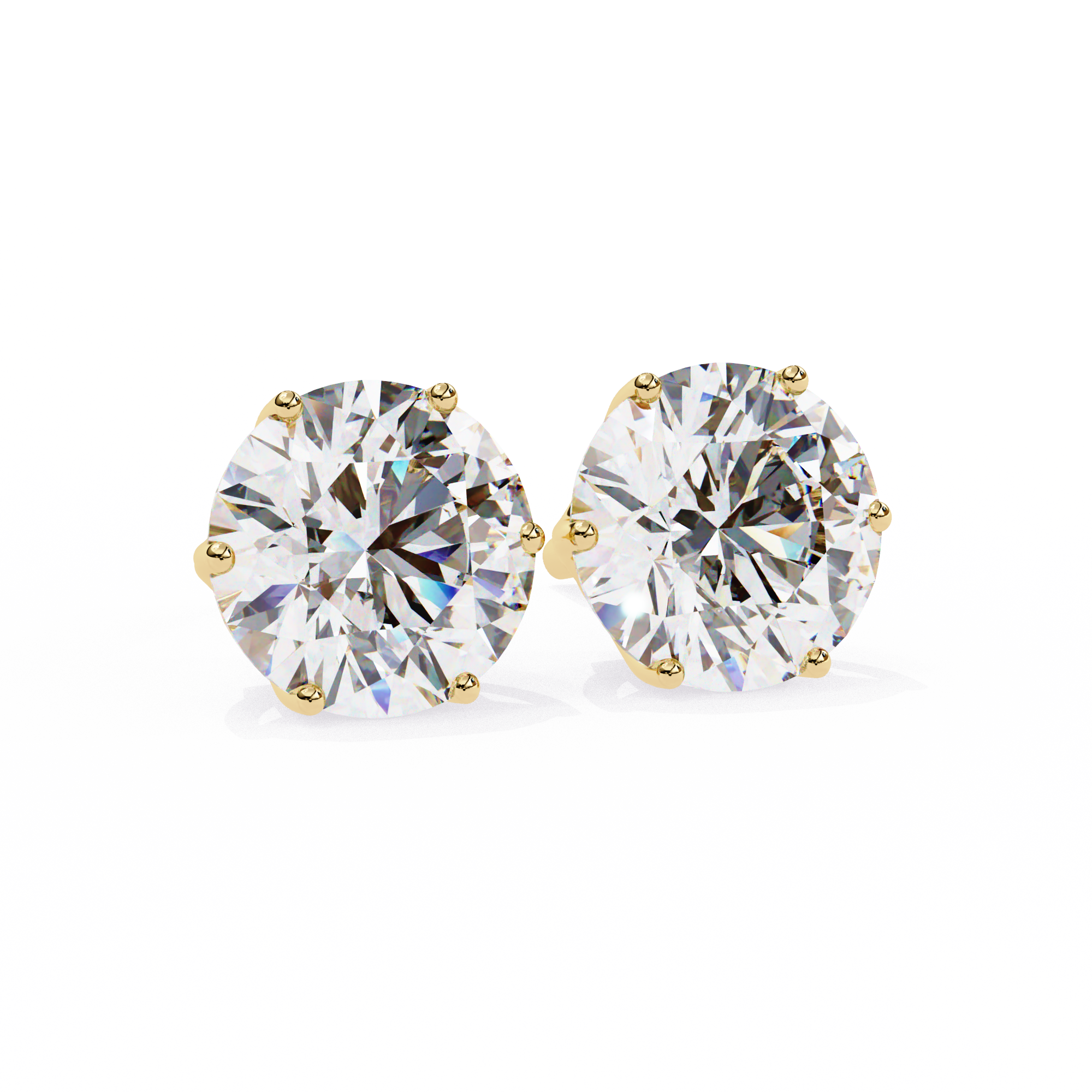 2 ct Round solitaire studs - Lotus setting