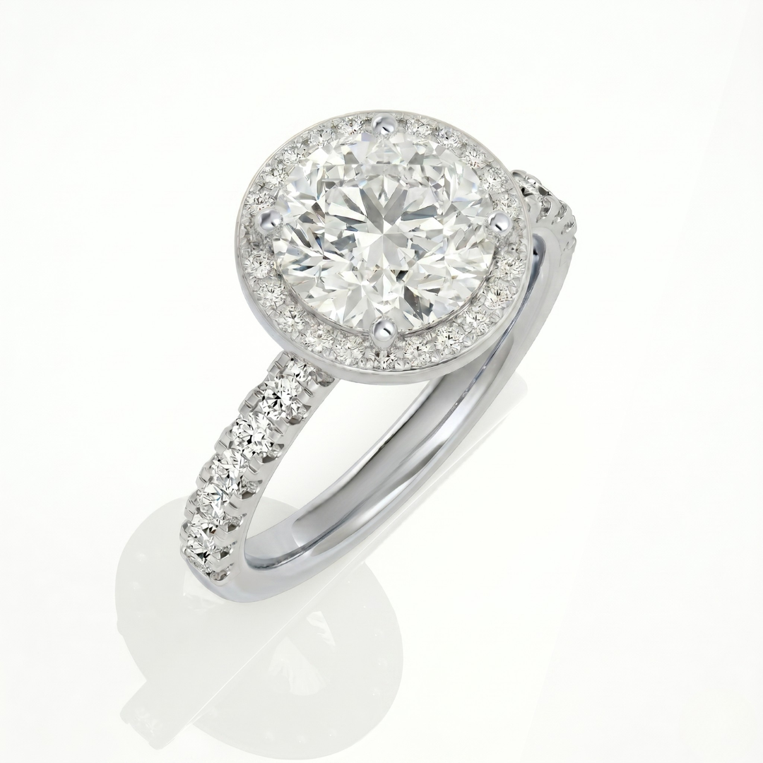 Round Halo Ring - 2ct