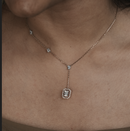 Luna Emerald Drop Diamond Necklace