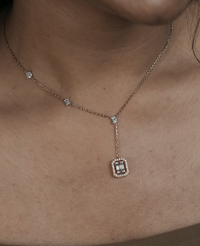 Luna Emerald Drop Diamond Necklace