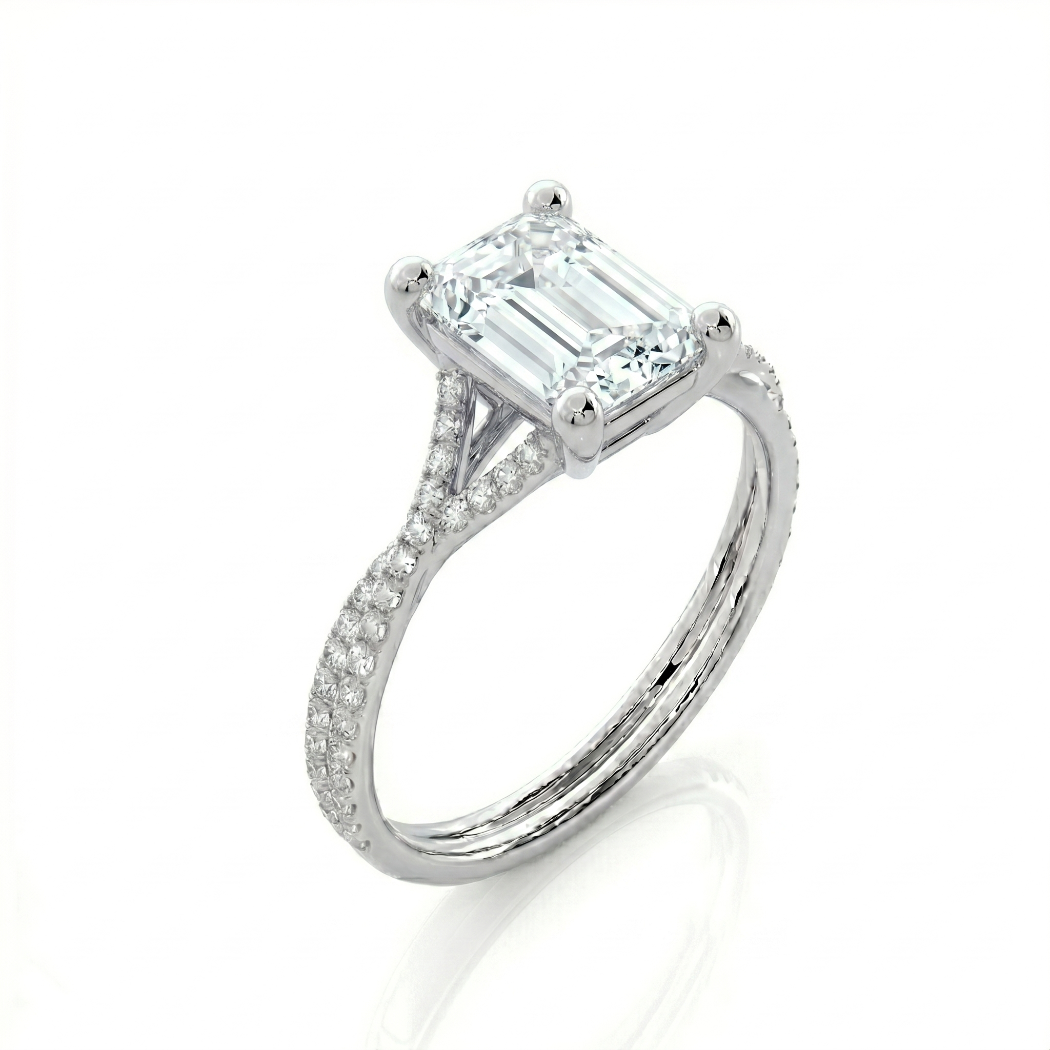 Twist Solitaire Ring - Emerald 1ct