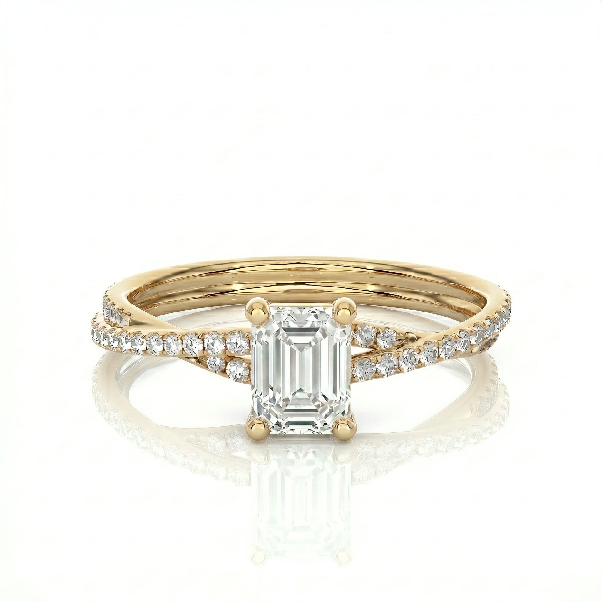 Twist Solitaire Ring - Emerald 1ct