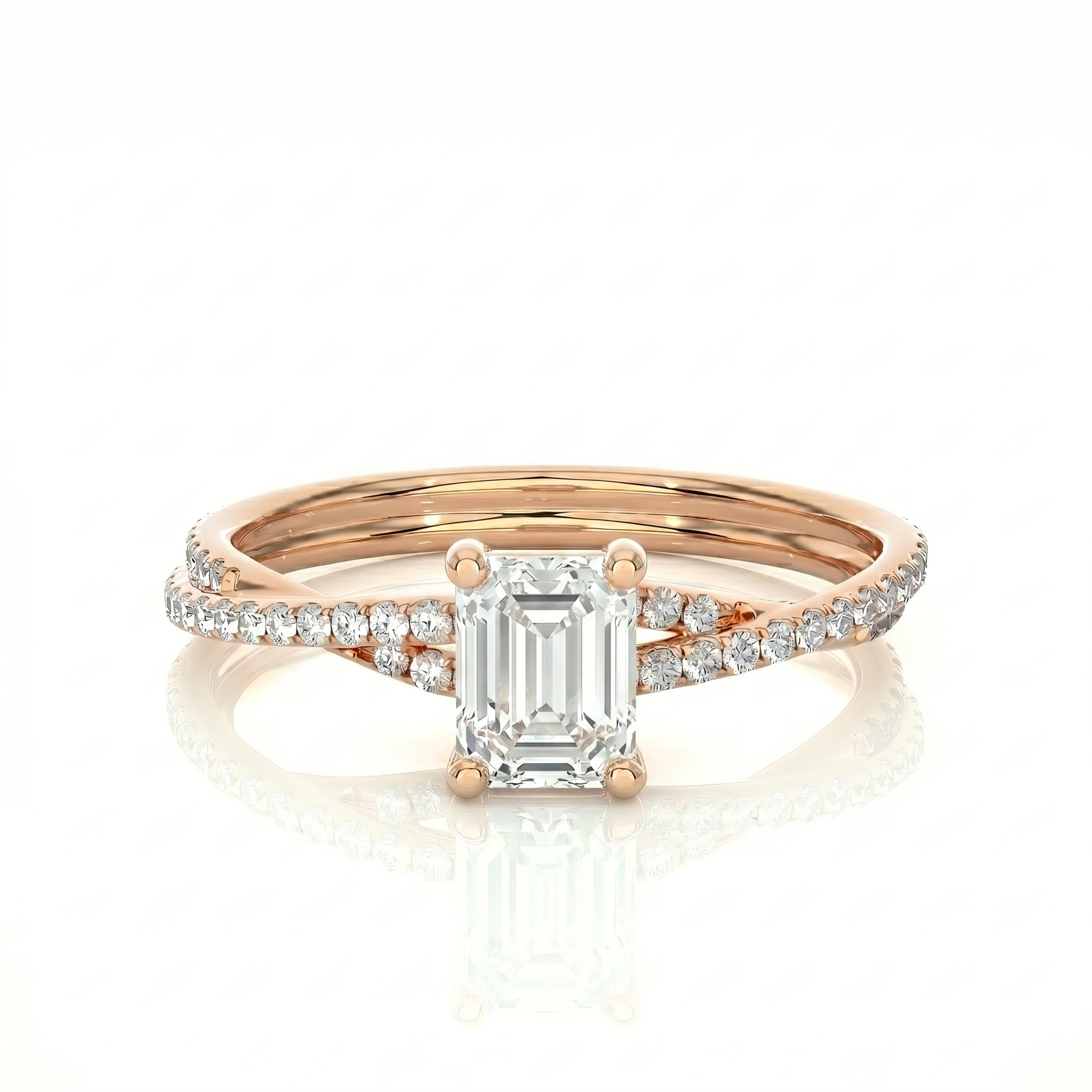 Twist Solitaire Ring - Emerald 1ct