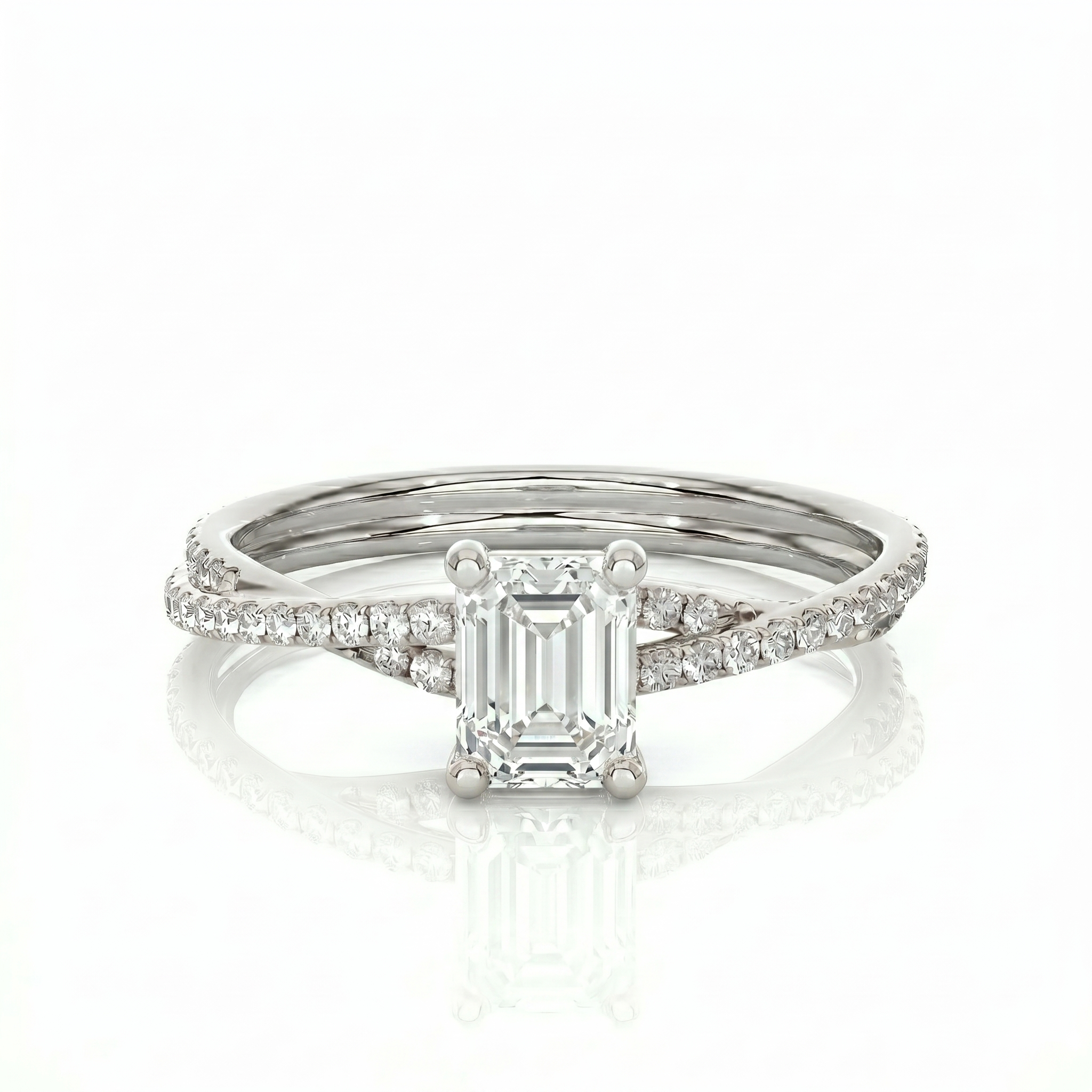 Twist Solitaire Ring - Emerald 1ct