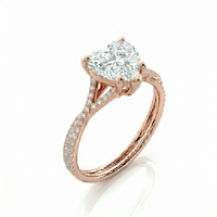 Twist Solitaire Ring - Heart 2ct