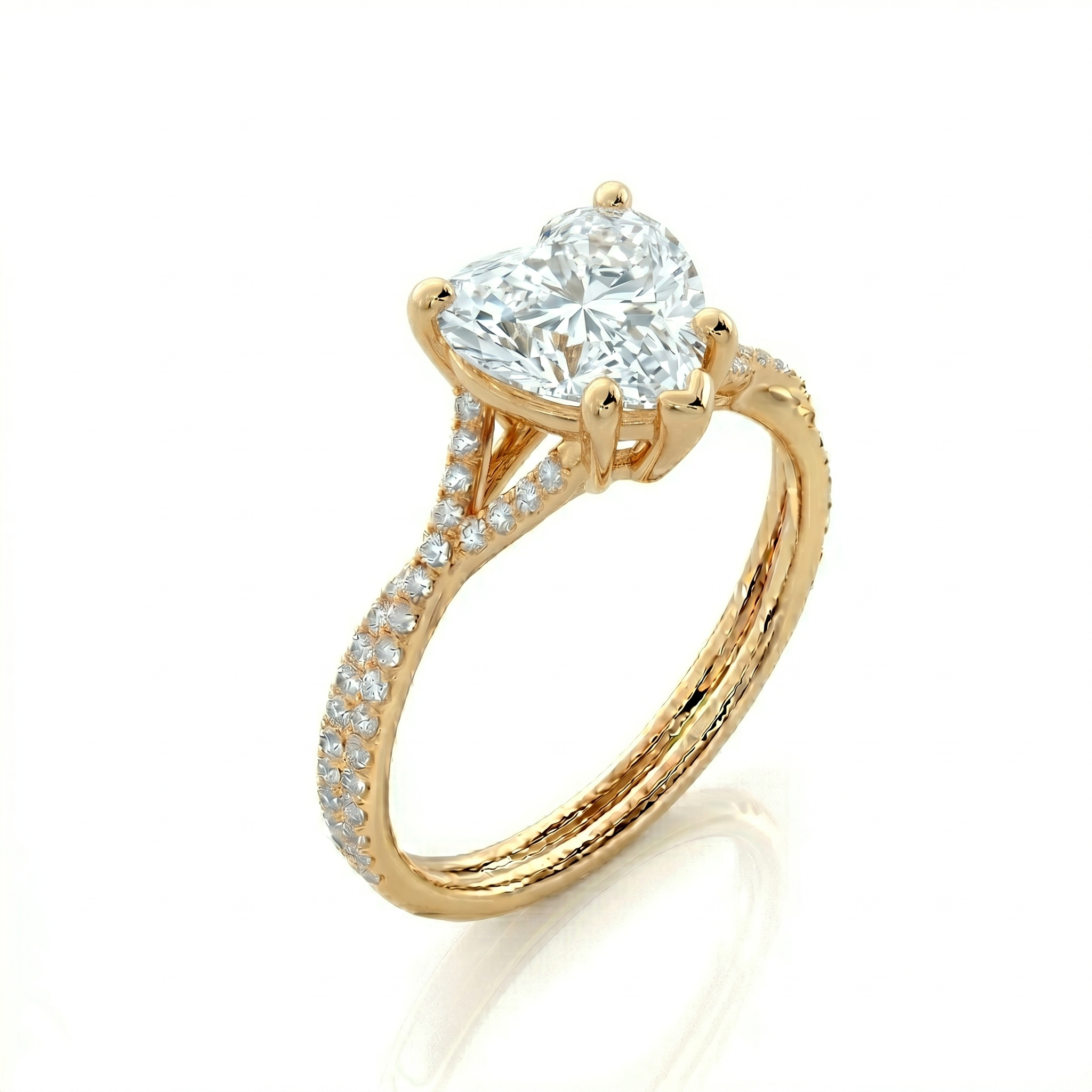 Twist Solitaire Ring - Heart 2ct