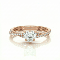 Twist Solitaire Ring - Heart 2ct