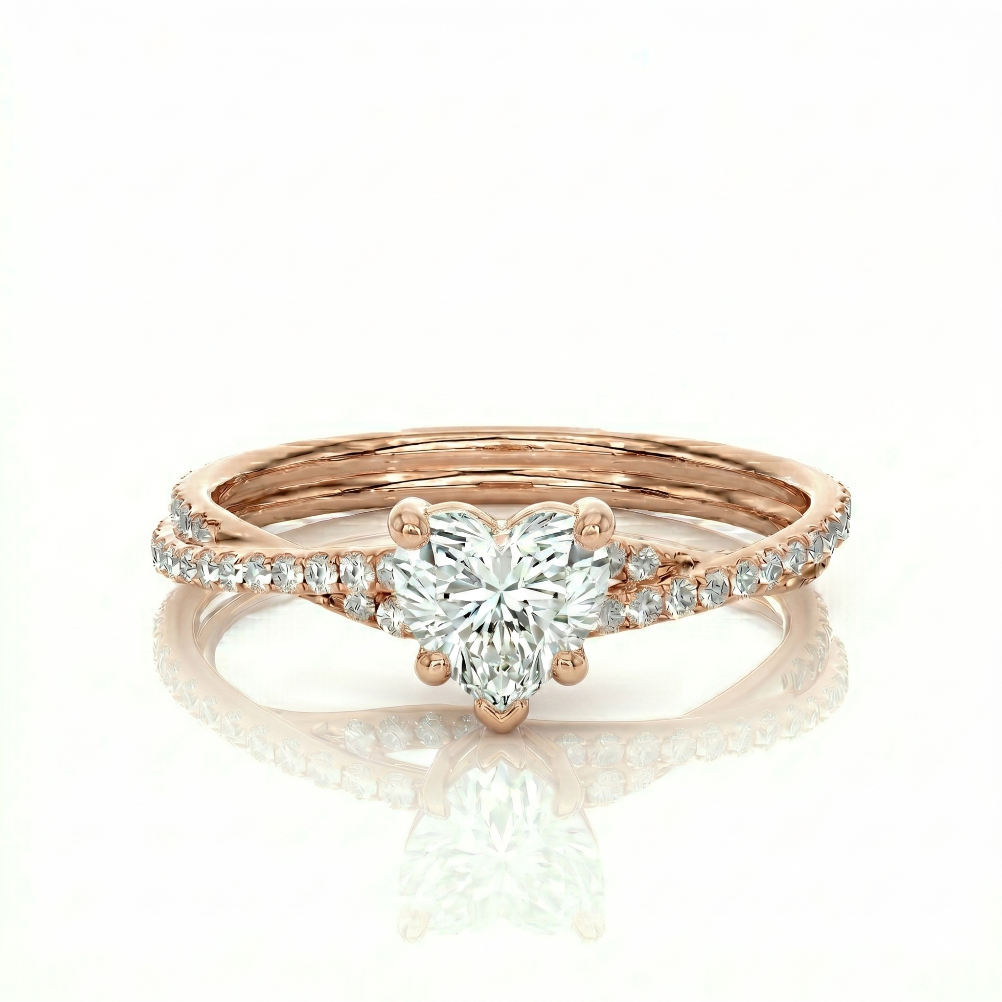 Twist Solitaire Ring - Heart 2ct