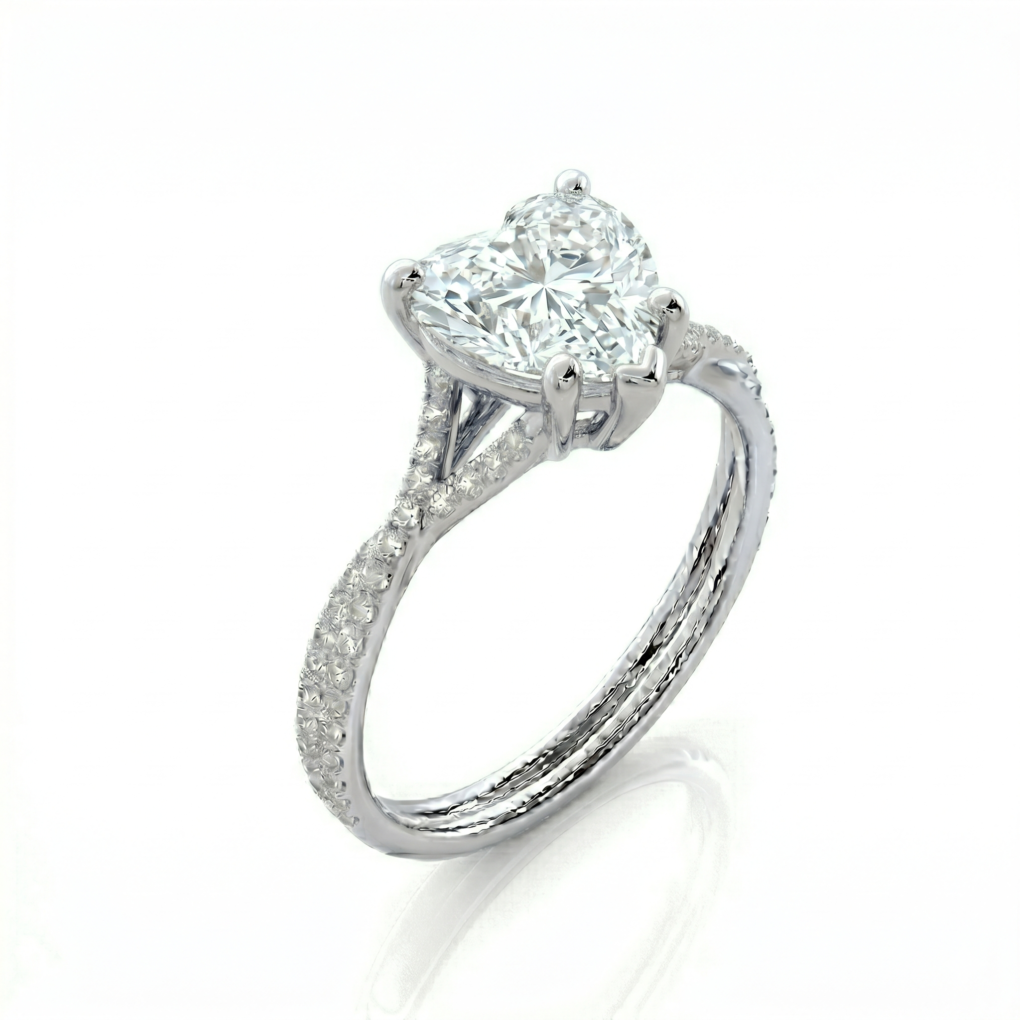 Twist Solitaire Ring - Heart 2ct