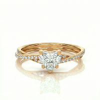 Twist Solitaire Ring - Heart 2ct