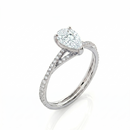 Twist Solitaire Ring - Pear 2ct