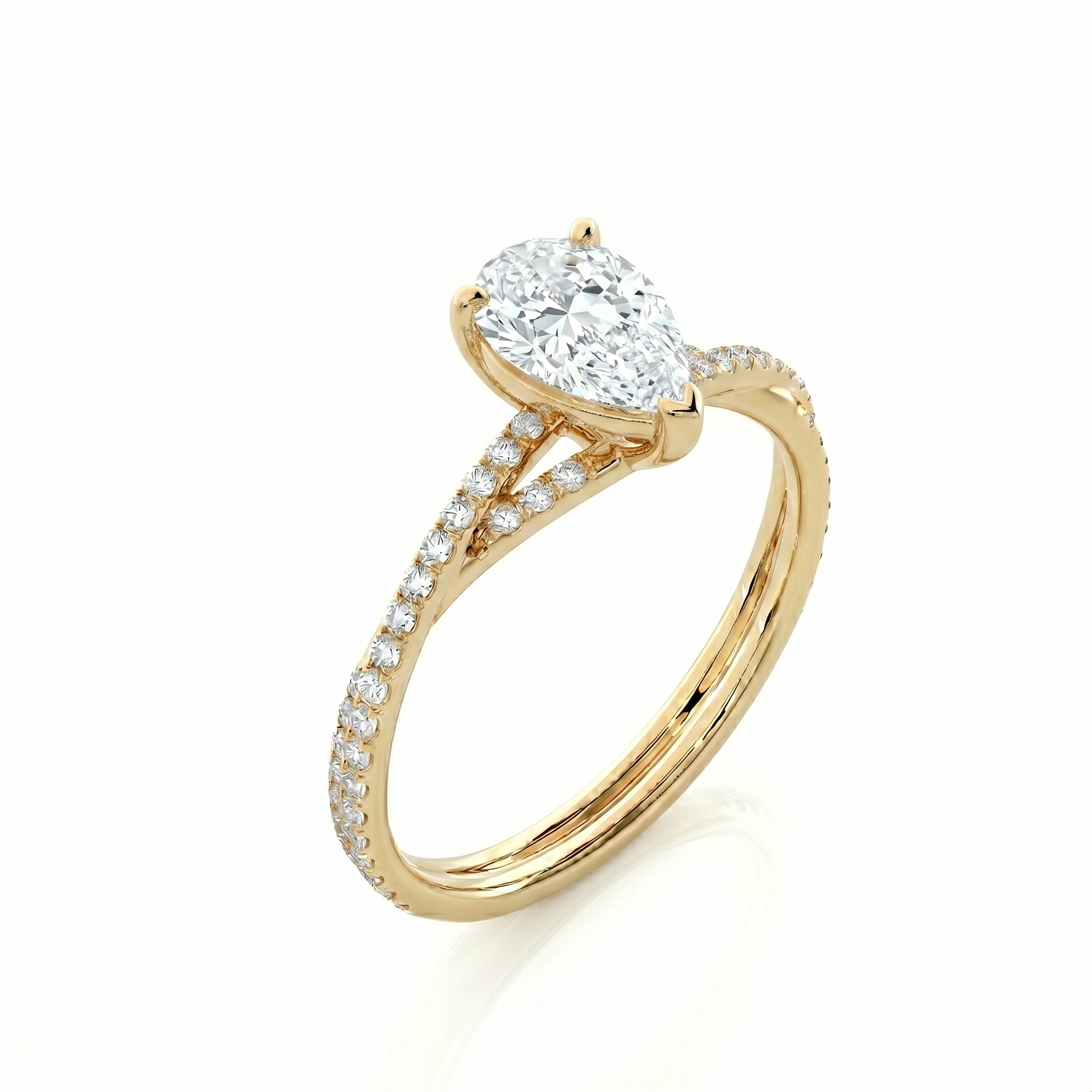 Twist Solitaire Ring - Pear 2ct