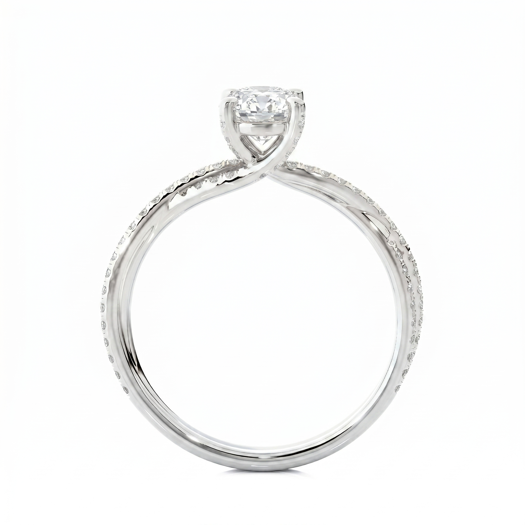 Twist Solitaire Ring - Oval 2ct