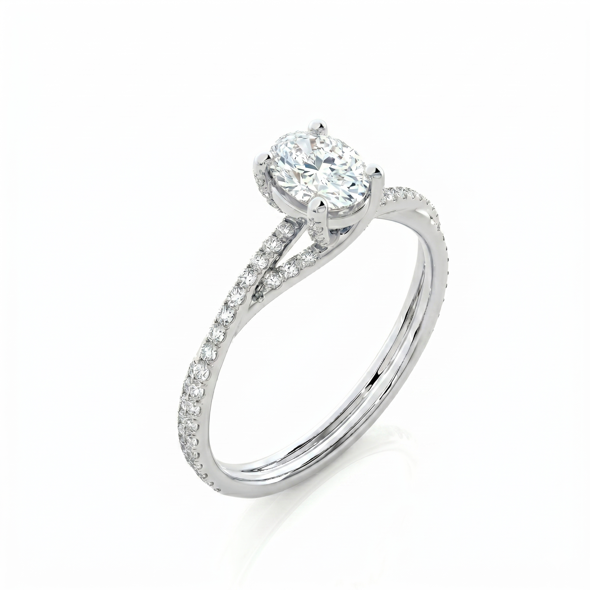 Twist Solitaire Ring - Oval 2ct