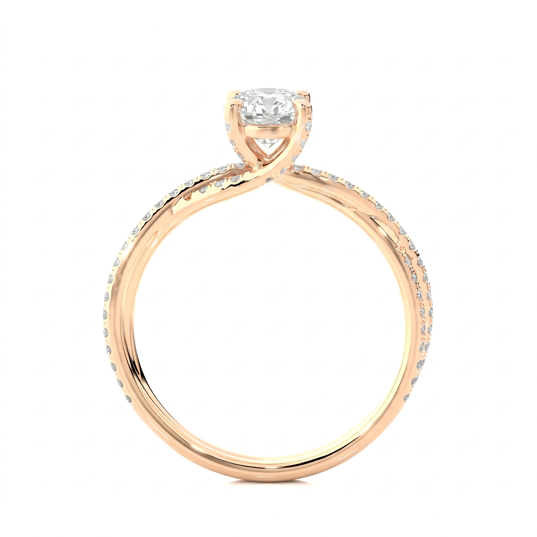Twist Solitaire Ring - Oval 2ct