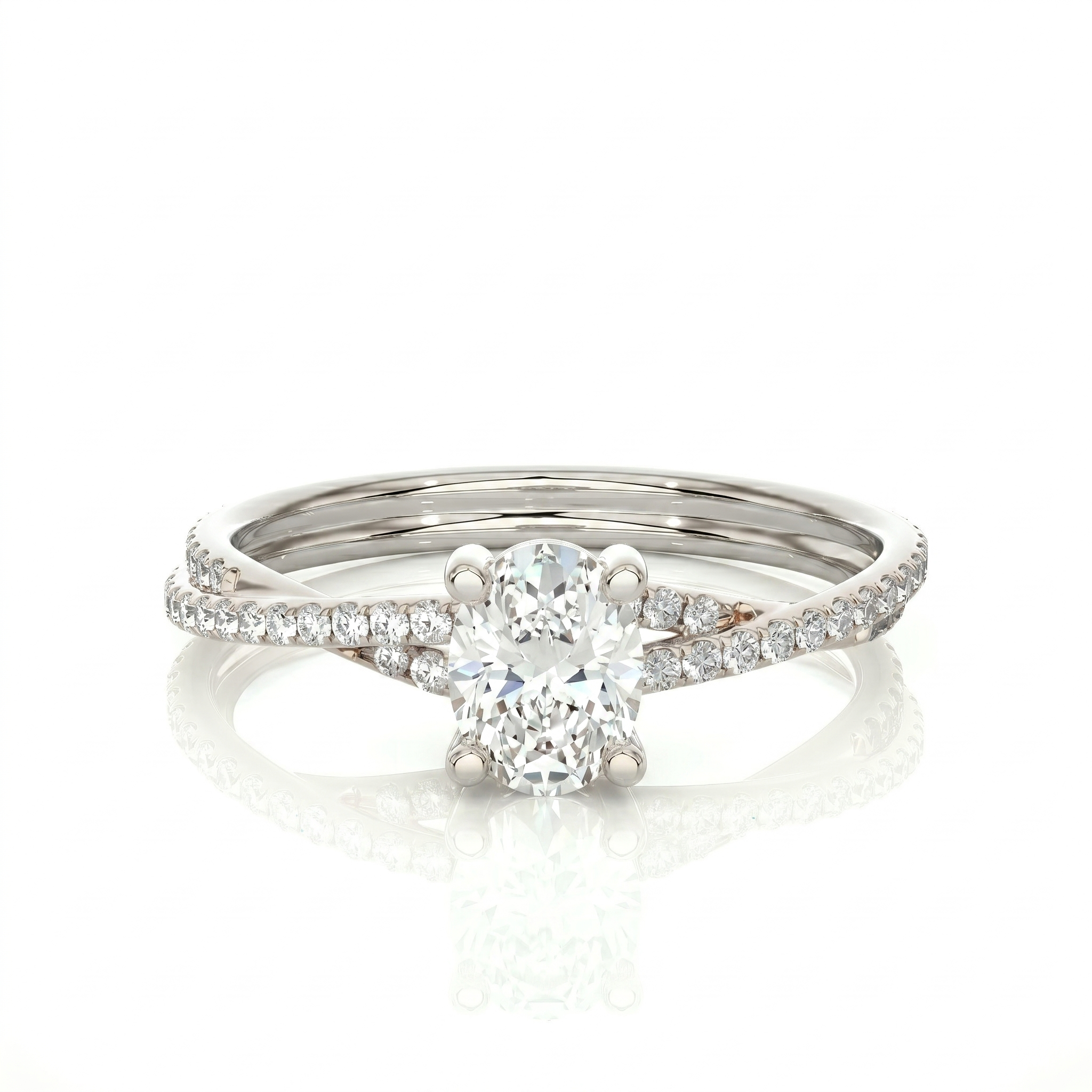 Twist Solitaire Ring - Oval 2ct