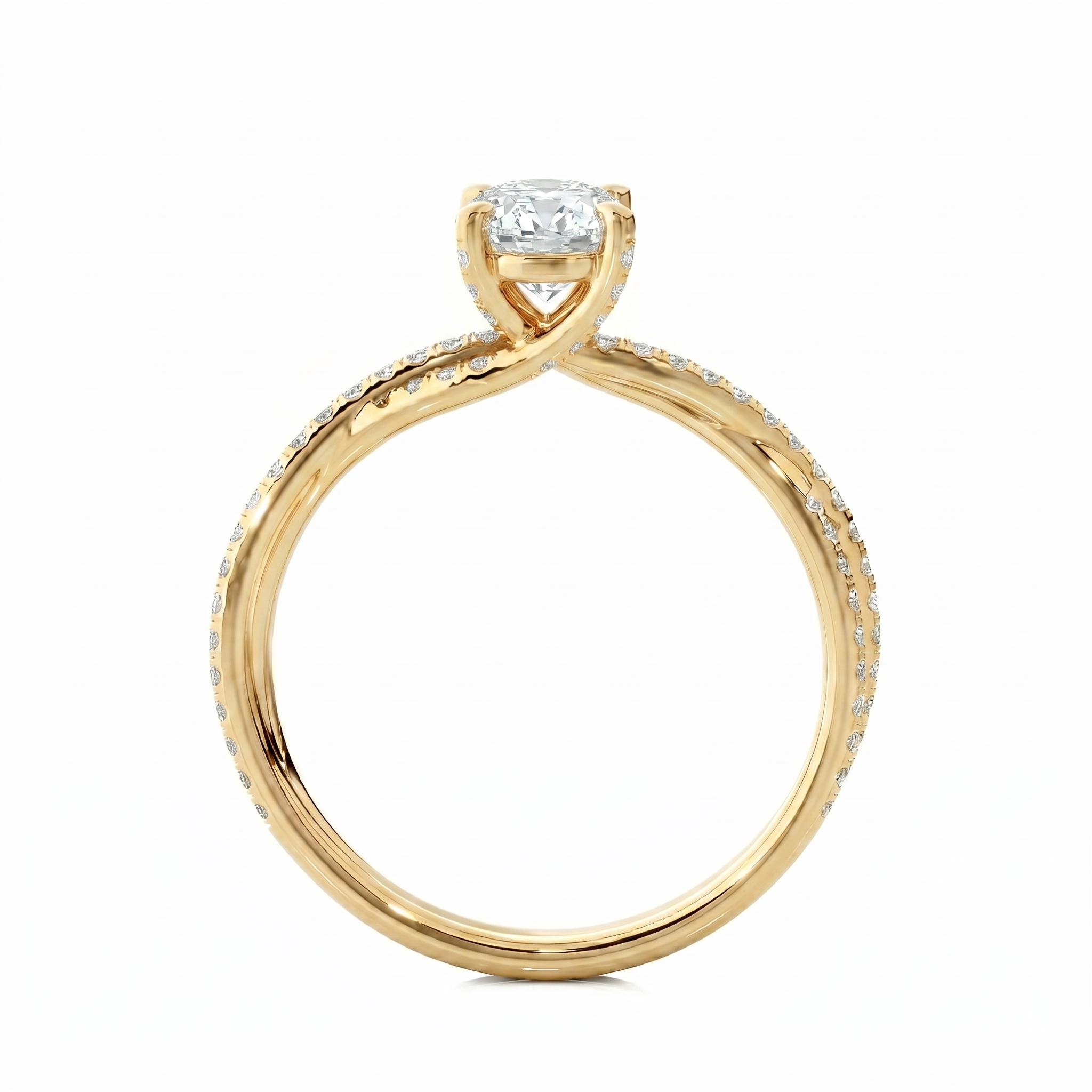 Twist Solitaire Ring - Oval 2ct