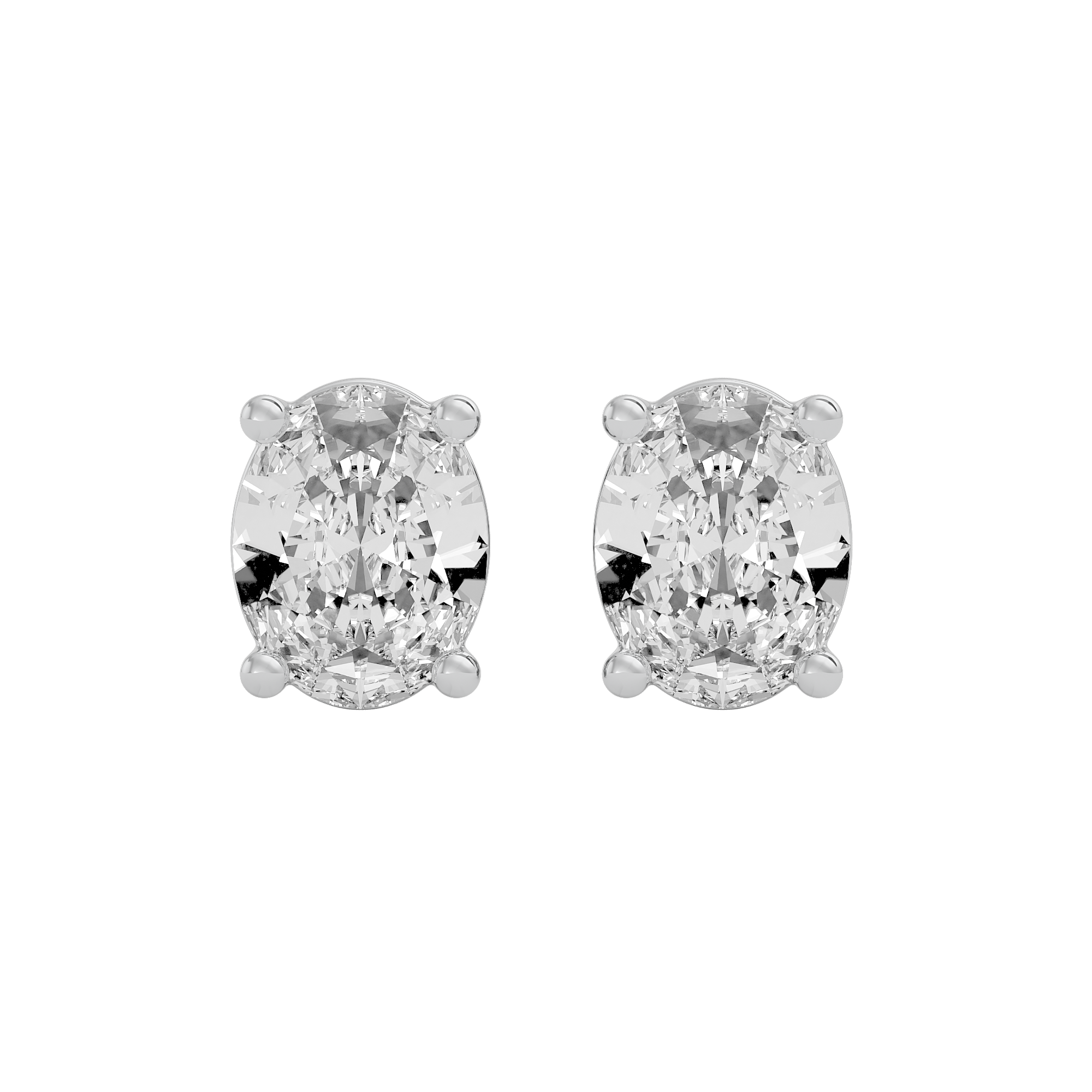 4 ct Oval studs - Basket setting