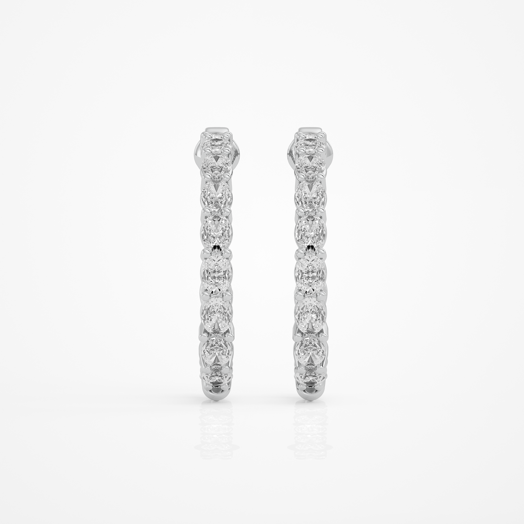Oval eternity hoops