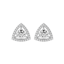 1.5 ct Round studs with triangle halo - Basket setting