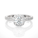 Halo Cascade Ring - 0.6 ct round
