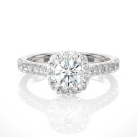 Halo Cascade Ring - 0.6 ct round