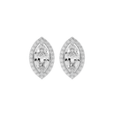 1 ct Marquise halo studs - Basket setting