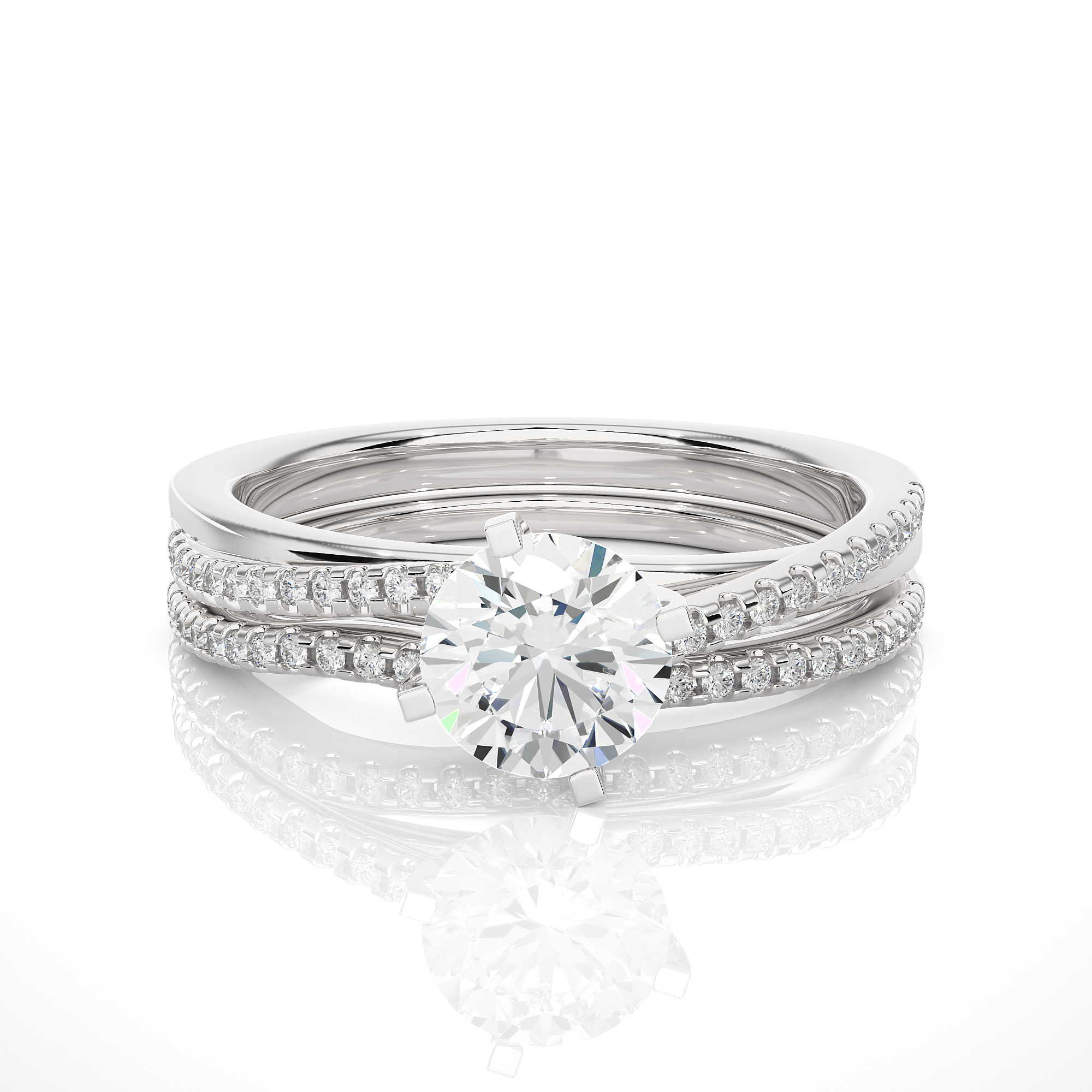 Linear Solitaire Ring - 0.5 ct round