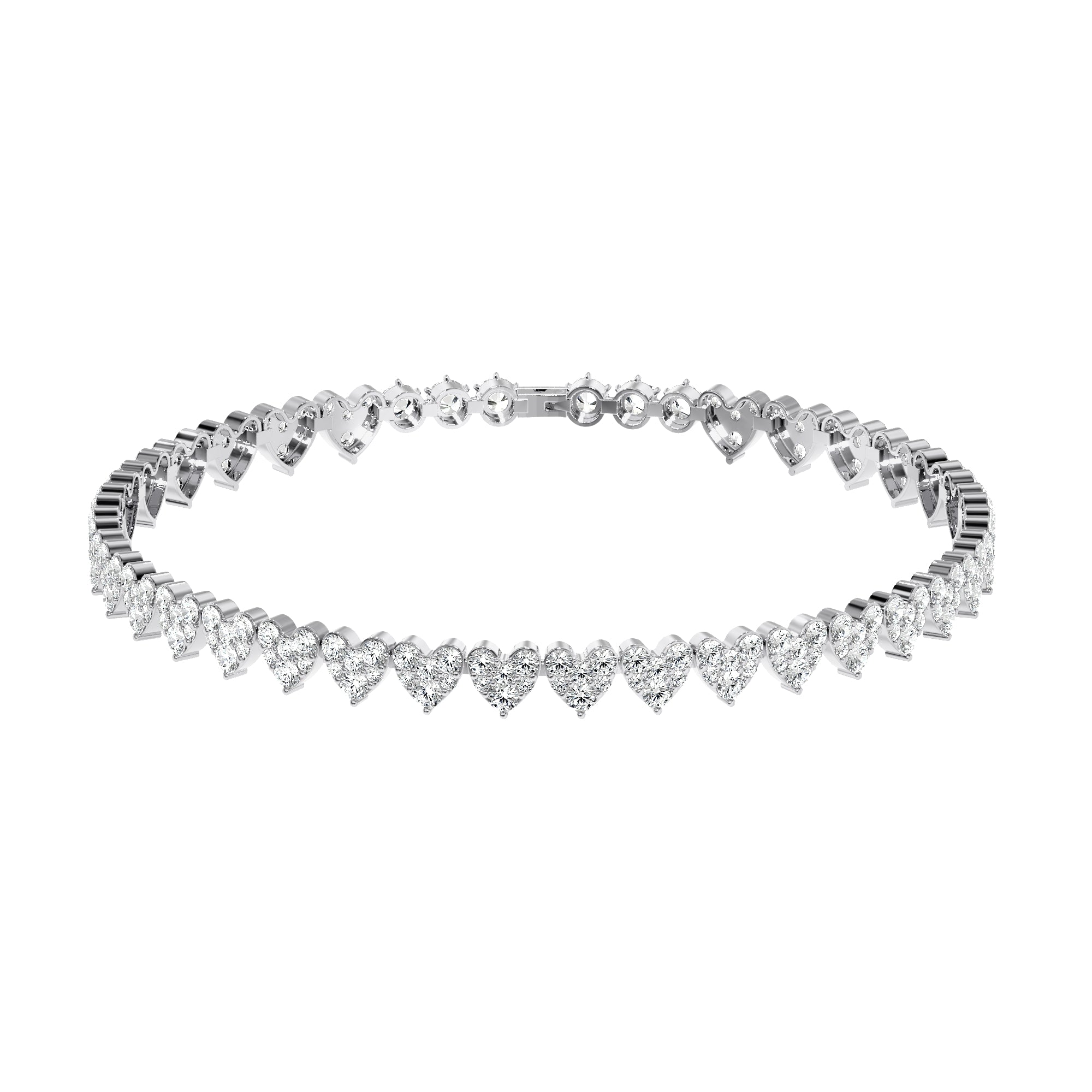Cluster Heart Tennis Bracelet