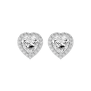 2 ct Heart halo studs - Basket setting