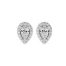 0.5 ct Pear halo studs - Basket Setting