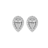 0.5 ct Pear halo studs - Basket Setting