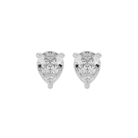 4 ct Pear studs - Basket setting