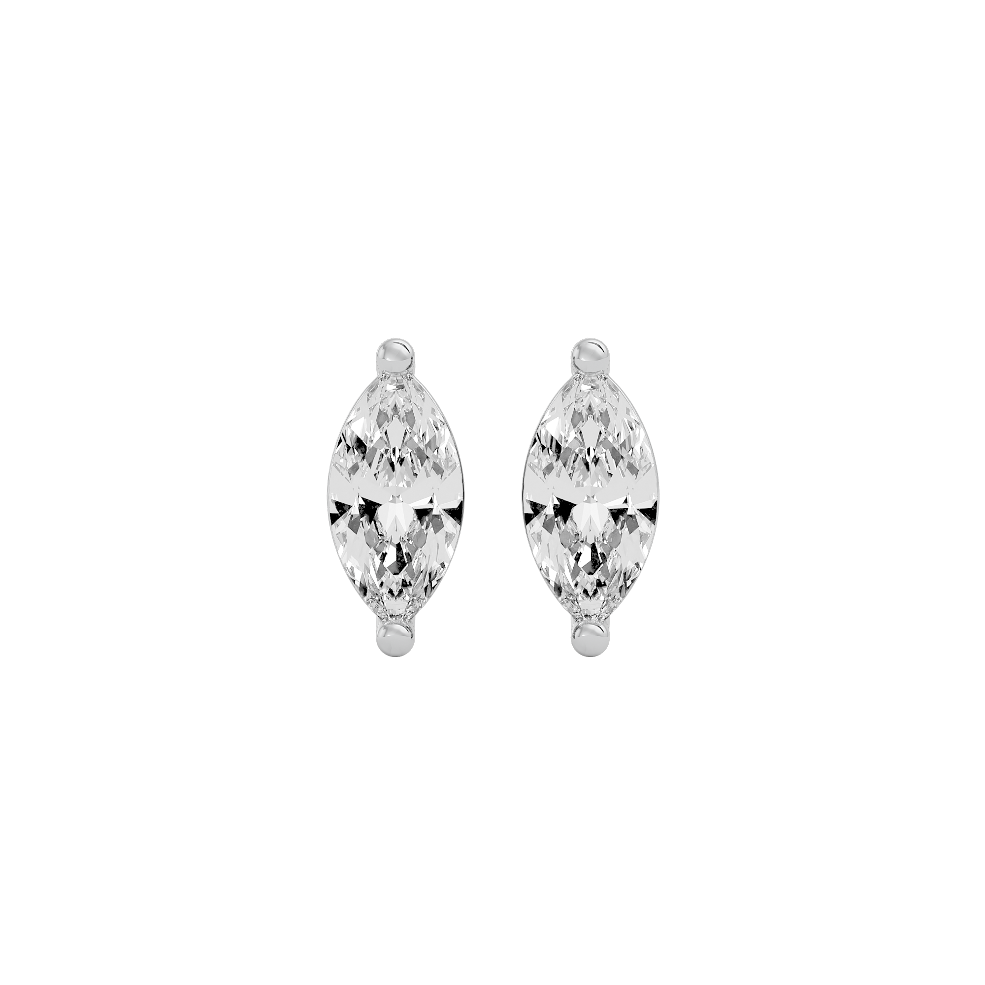 0.5 ct Marquise studs - Basket Setting