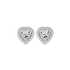 0.5 ct Heart halo studs - Basket Setting