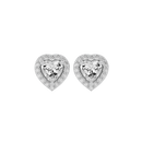 0.5 ct Heart halo studs - Basket Setting