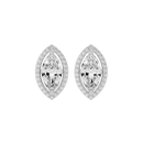 4 ct Marquise halo studs - Basket setting