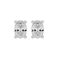 1 ct Oval studs - Basket setting