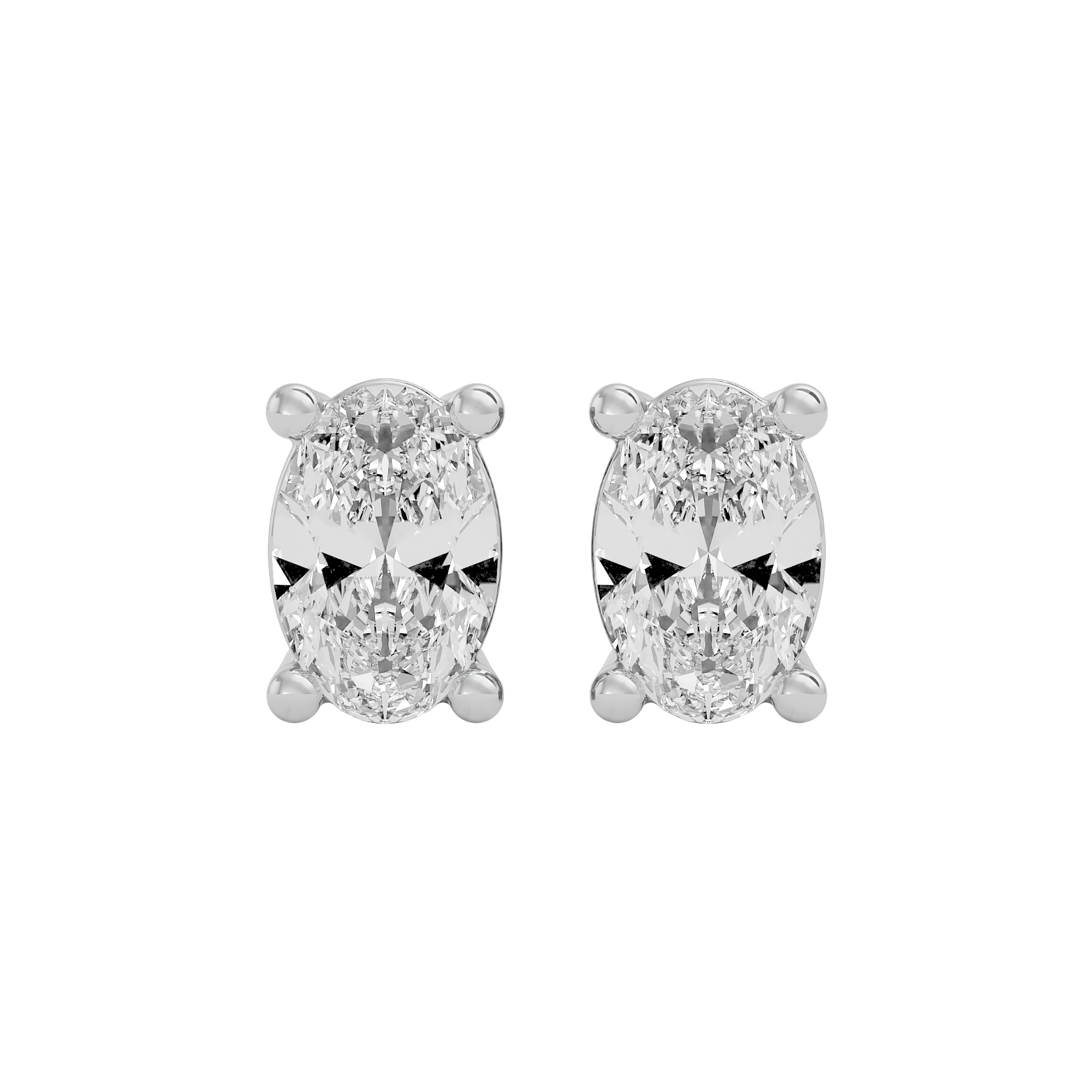 1 ct Oval studs - Basket setting