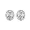 2 ct Oval halo studs - Basket setting
