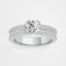 Round with baguettes - 1.5 ct round