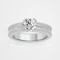 Round with baguettes - 1.5 ct round
