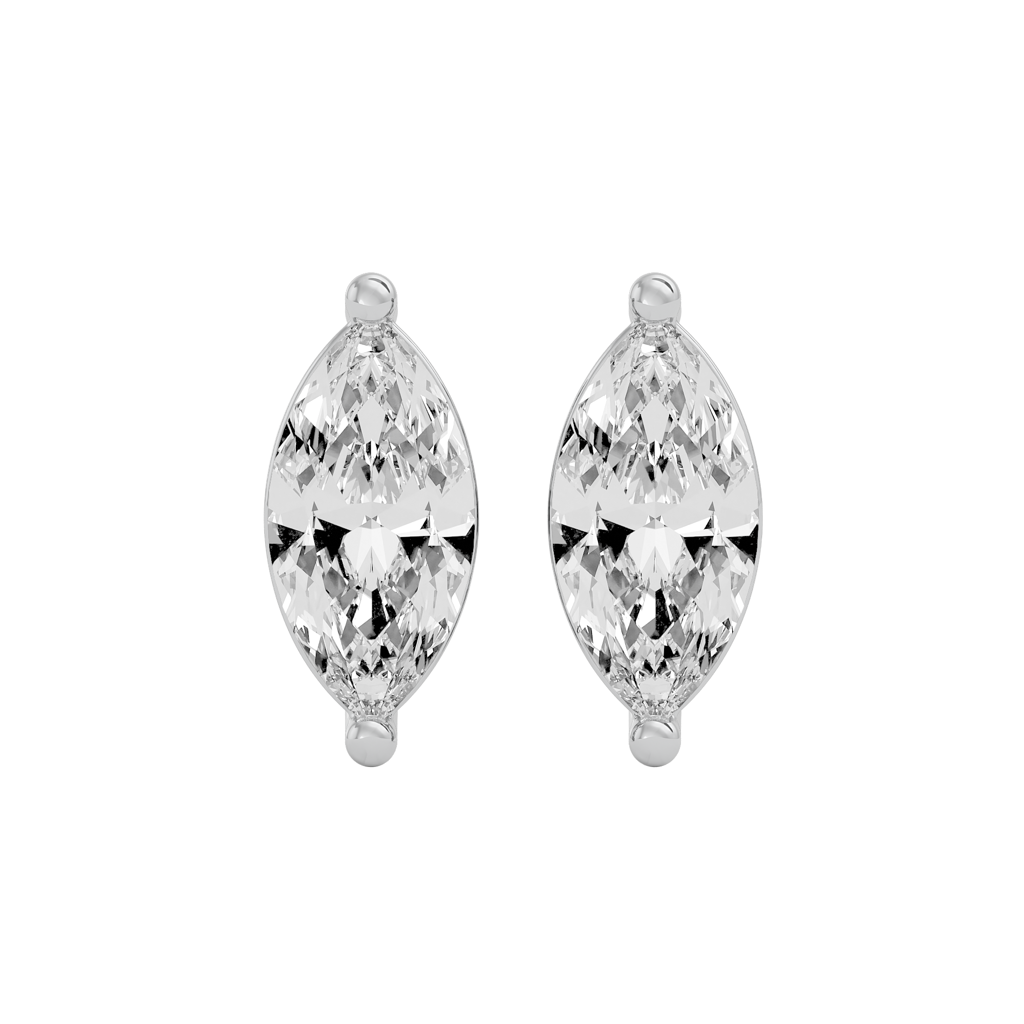 2 ct Marquise studs - Basket setting