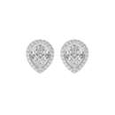 4 ct Pear halo studs - Basket setting